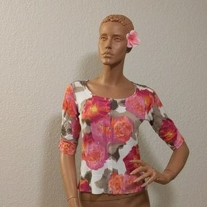 INC International Concepts Floral Crop Cardigan